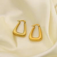 new vintage punk earclip u shape earrings for women geometric hyperbole stainless golden plated earclips fashion jewelry gifts