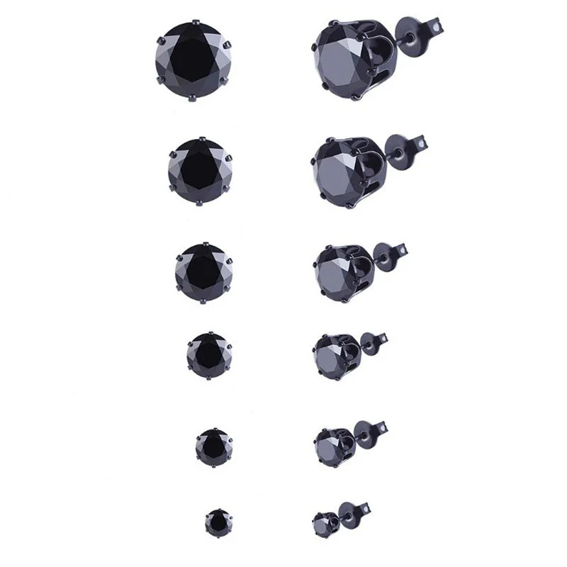 

Popular products simplicity all-match daily black ladies ear studs zircon cubic zirconia earrings