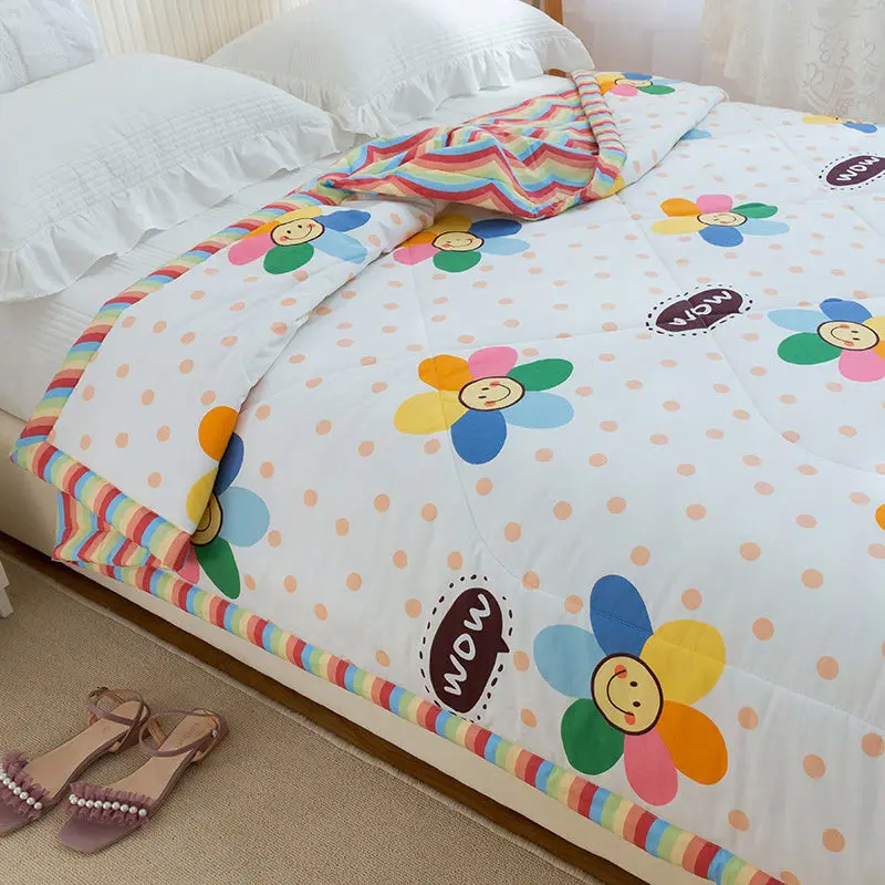 Натуральное покрывало для кровати взрослых тонкое одеяло летнее Хлопковое