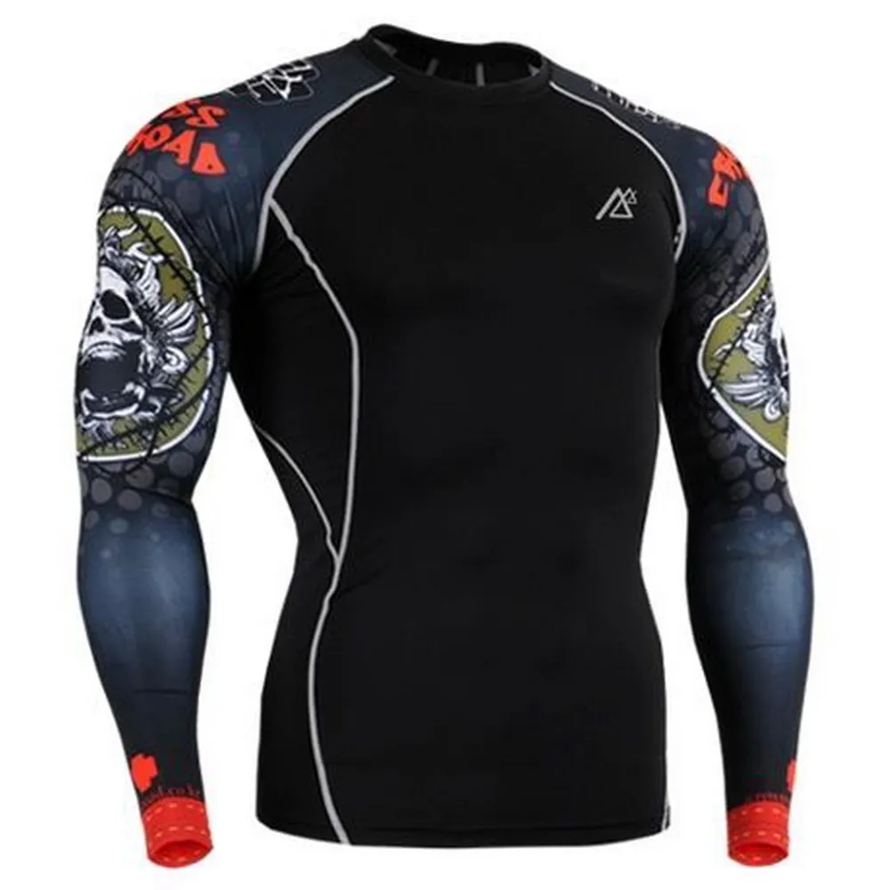 Man T-shirt Gym Compression Shirt Sport T Long Sleeve Bike tshirt Men Cycling Tee Fitness muscle sport shirt | Спорт и развлечения