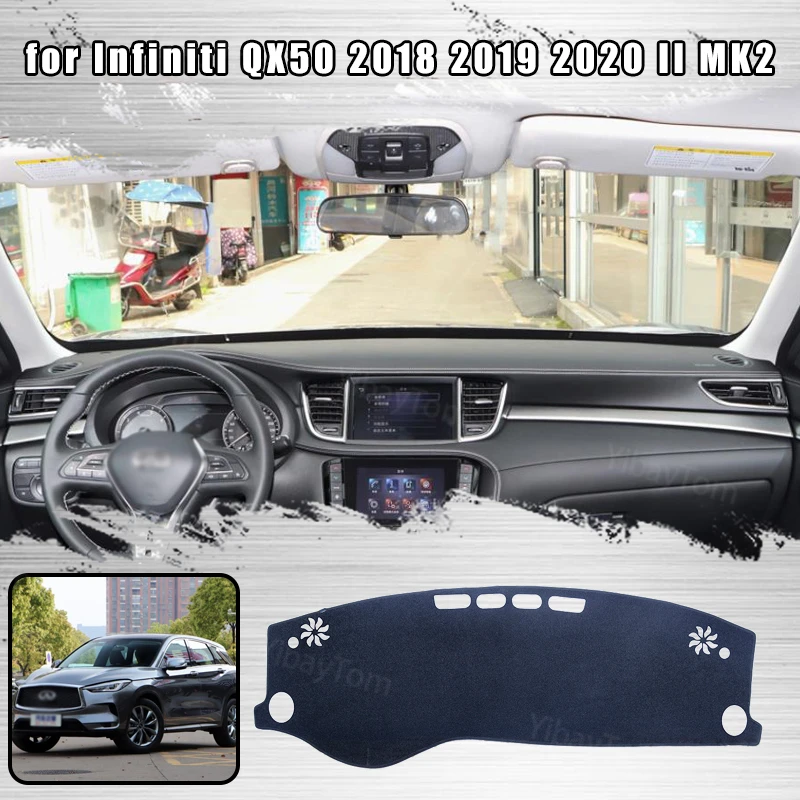 

Car Dashboard Avoid Light Pad Instrument Platform Desk Cover Mat Carpets for Infiniti QX50 2018 2019 2020 II MK2