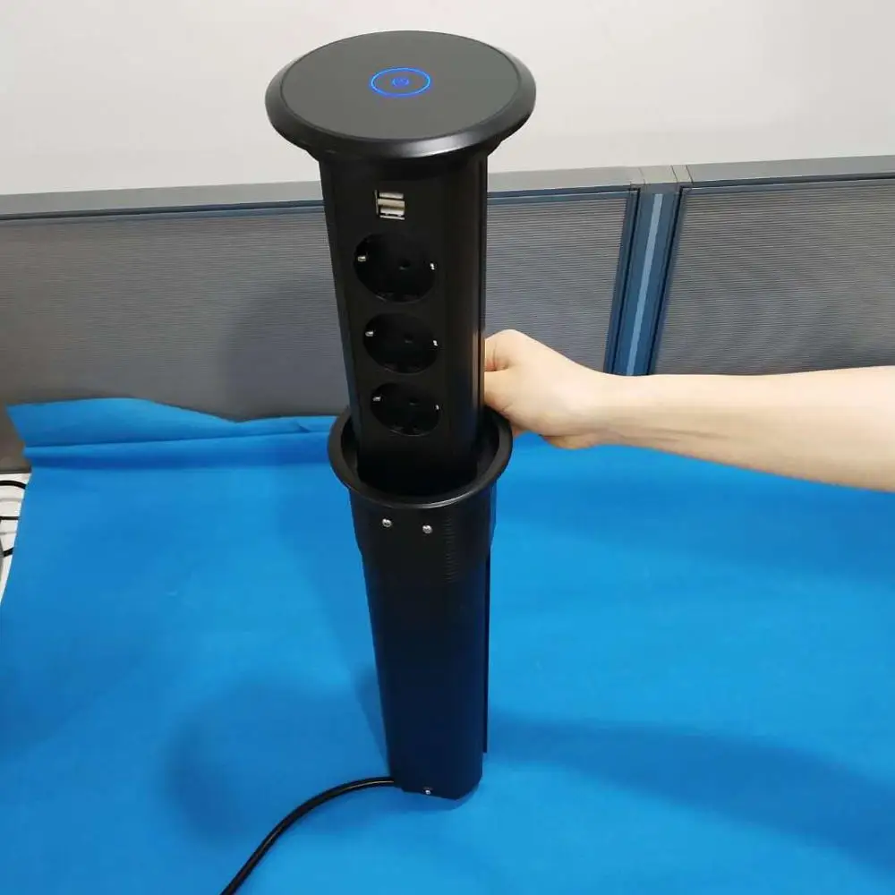 

Waterproof safety Electric 3 EU power outlet 2 usb charging top Wireless Charger Kitchen Tabletop Power Pop Up Socket Outlet