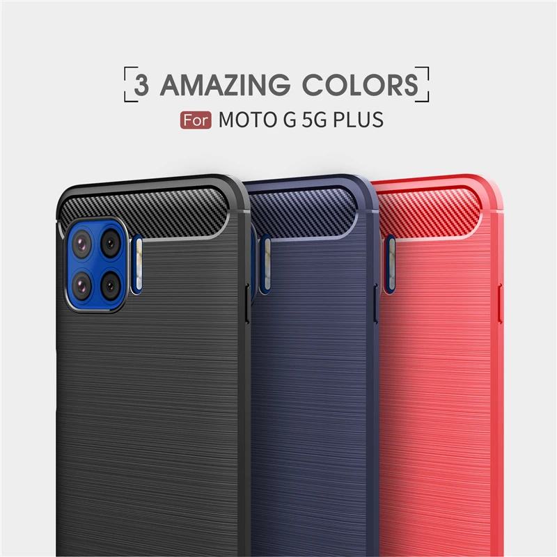 

Carbon Fiber Cover For Motorola One 5G Case Rubber Silicon Shockproof Case For Motorola One 5G Case For Motorola One 5G 6.7 inch