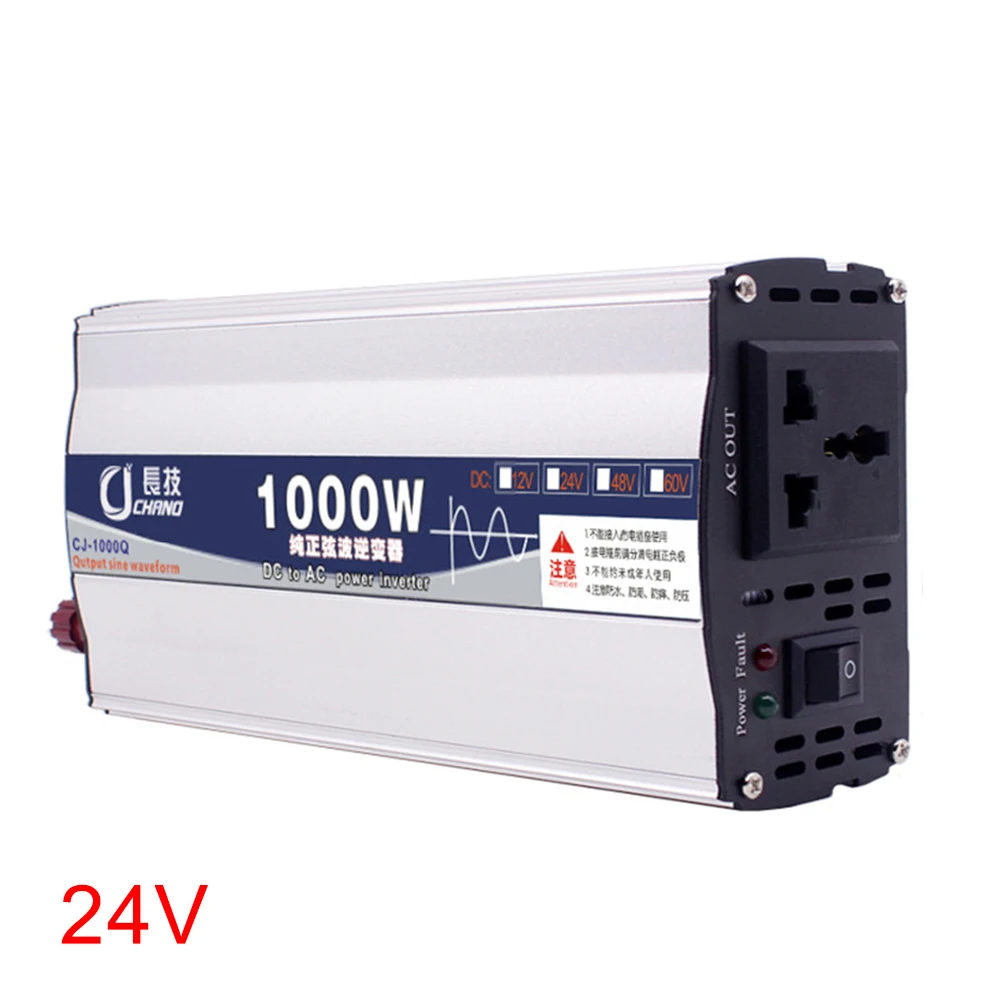 

600W 1000W Pure Sine Wave Home Use LED Display Power Inverter Surge Protection Adapter 12V 24V To 220V Car Practical Transformer
