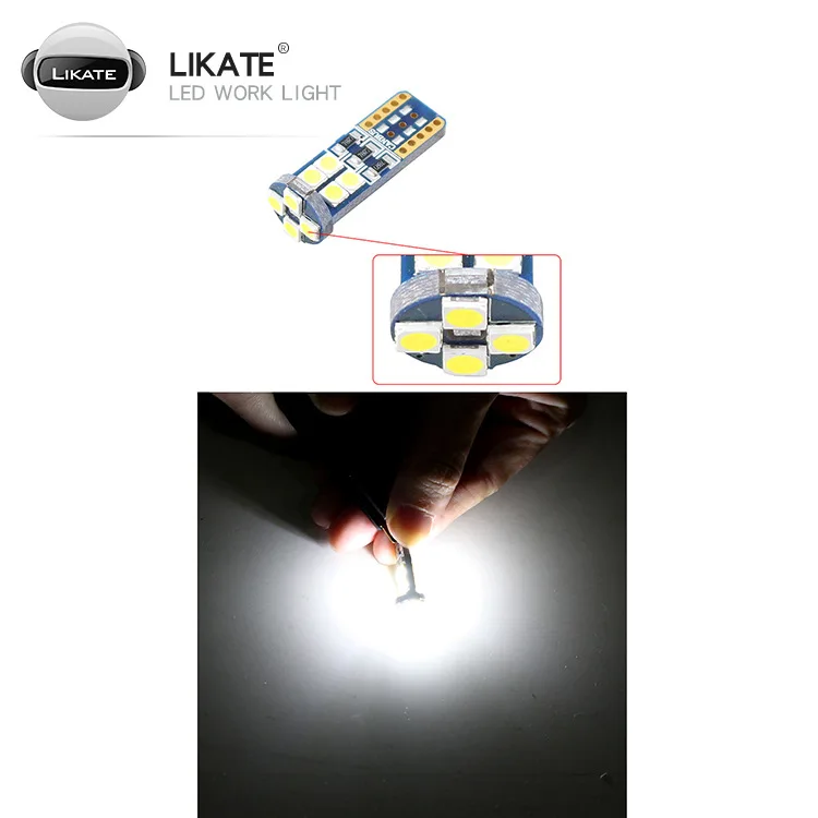 

LKT Automobile LED Lamp T10 12smd 3030 12-30v CANBUS W5w LED Lamp