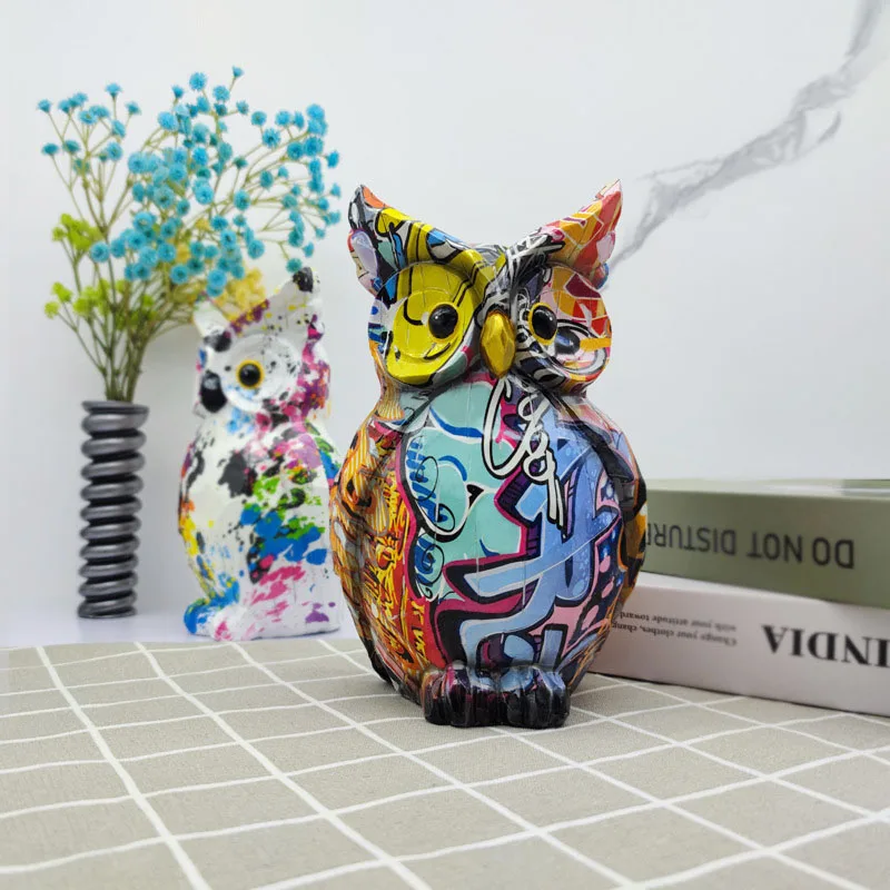 Украшения Совы Европейские и американские креативные переливы воды яркие анималистические смолы ремесла декор для дома рождественские украшения.