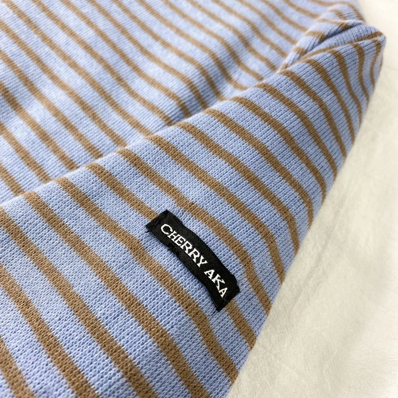 

KUSAHIKI Spring 2021 Korean Striped Women T Shirt Causal Long Sleeve O-neck Graphic Tees Femme Blusas Mujer De Moda 6F392