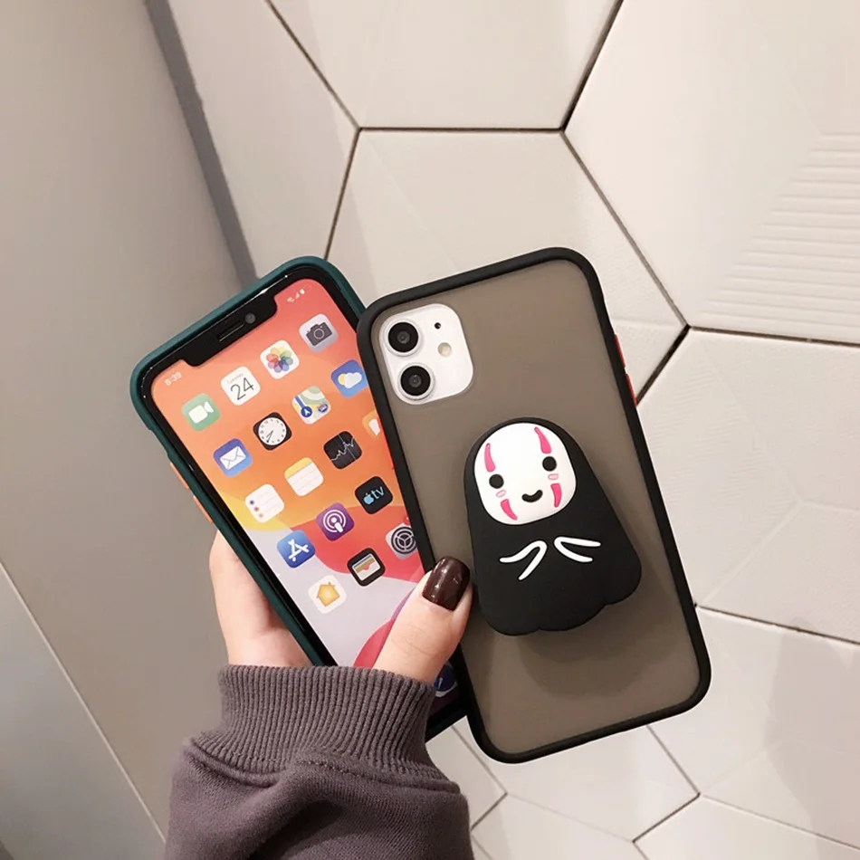 For Redmi Note 8T 8 Pro 7 6 K20 K30 8A Case Cute Faceless Dust Elf Stand Cover Xiaomi 10 CC9 Hard Translucent Matte |