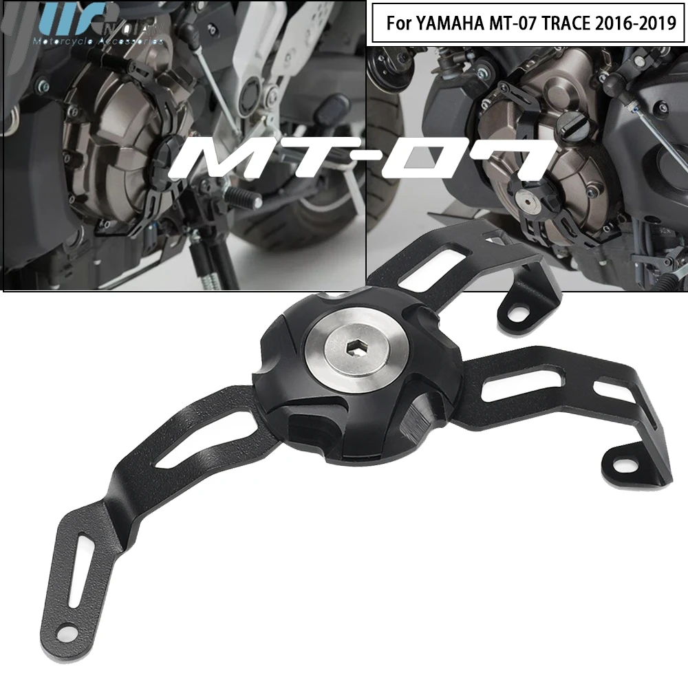 

MT07 Motorcycle Accessories Black Aluminum Alternator Cover Guard Clutch Protection For YAMAHA MT-07 MT 07 TRACE 2016-2019 2017