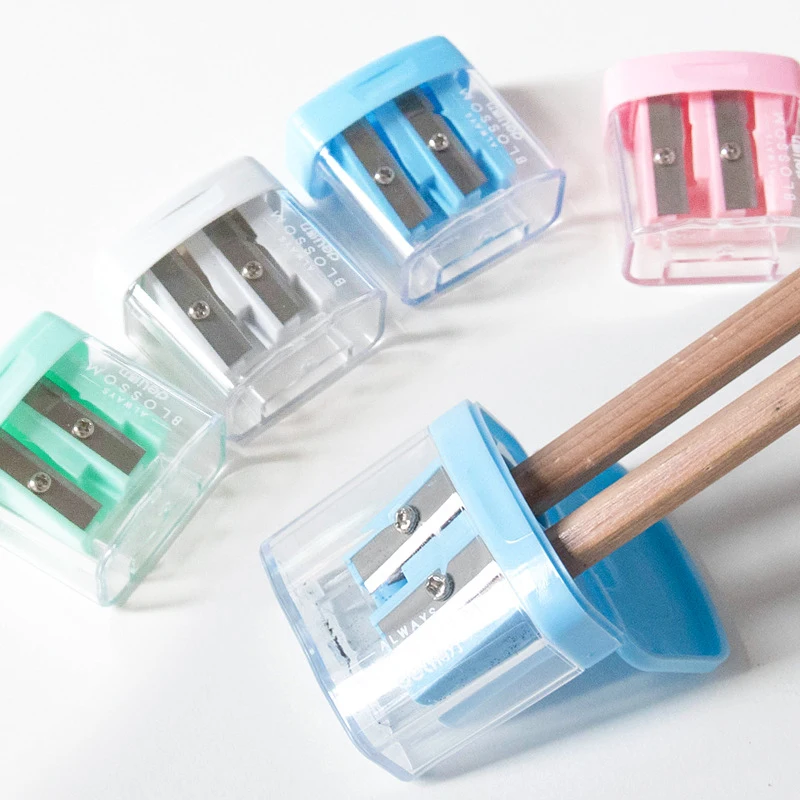 Точилка для карандашей с двойными отверстиями стандартная прозрачная машинка