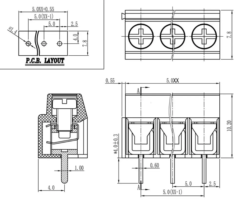 Бесплатная доставка Оптовая продажа 50 шт./лот T3 LOCK180D 5 0 Разъем KF126 DG126 300V 10A медный
