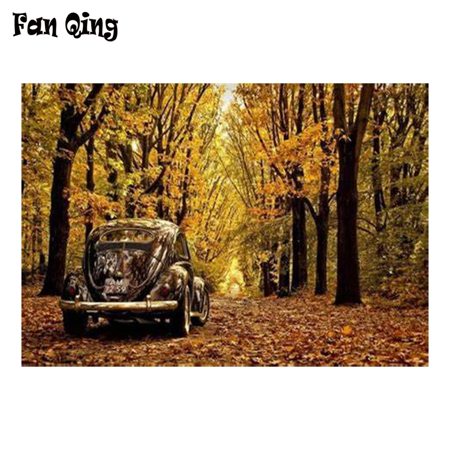 

Алмазная живопись, осенний лес и автомобили, полная вышивка, квадратная/круглая вышивка крестиком Стразы, Алмазное искусство, домашний деко...