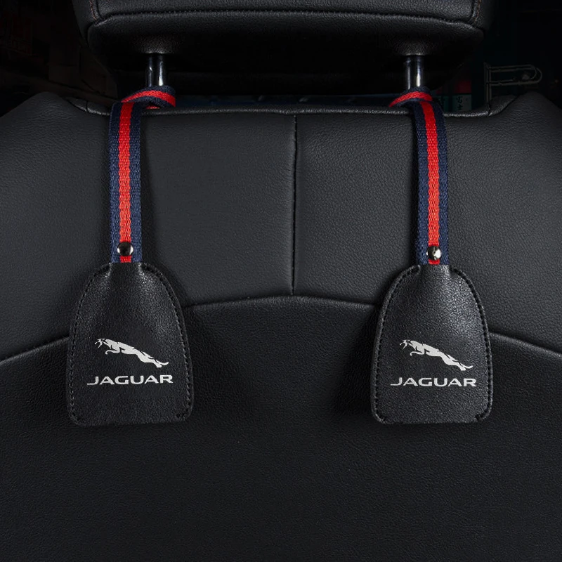 

1/2Pcs Leather Car Seat Back Storage Hook Portable Hook Groceries Bag Handbag For Jaguar XF XE XJ F-Pace S-Type F-Type E-Pace XK