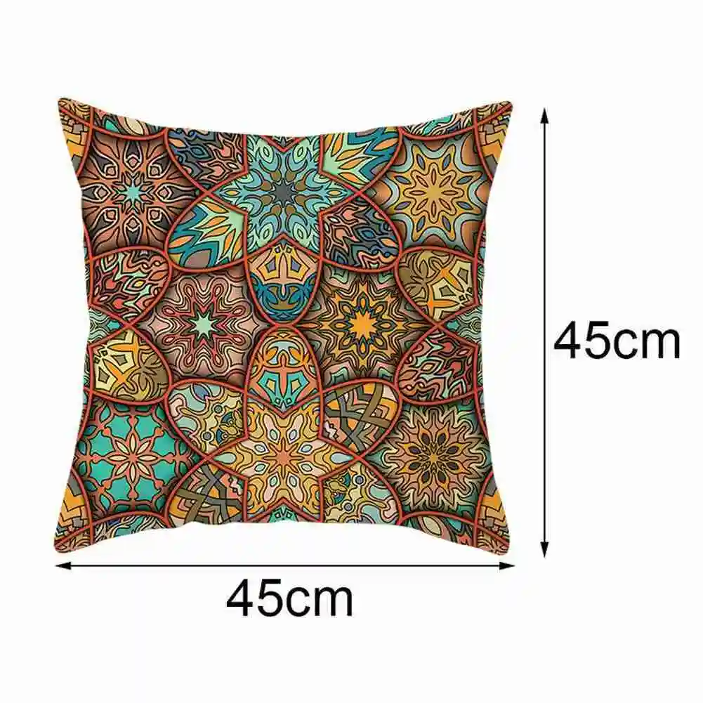

45x45CM Mandala Print Floral Eye Retro Home Pillow Case Cushion Cover Family Wedding Party Sofa Seat Chair Decor Car Office Nap