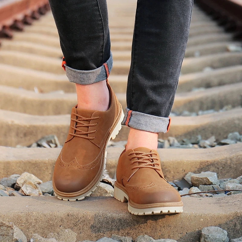 Удобные мужские кожаные оксфорды удобная повседневная обувь для инструментов |