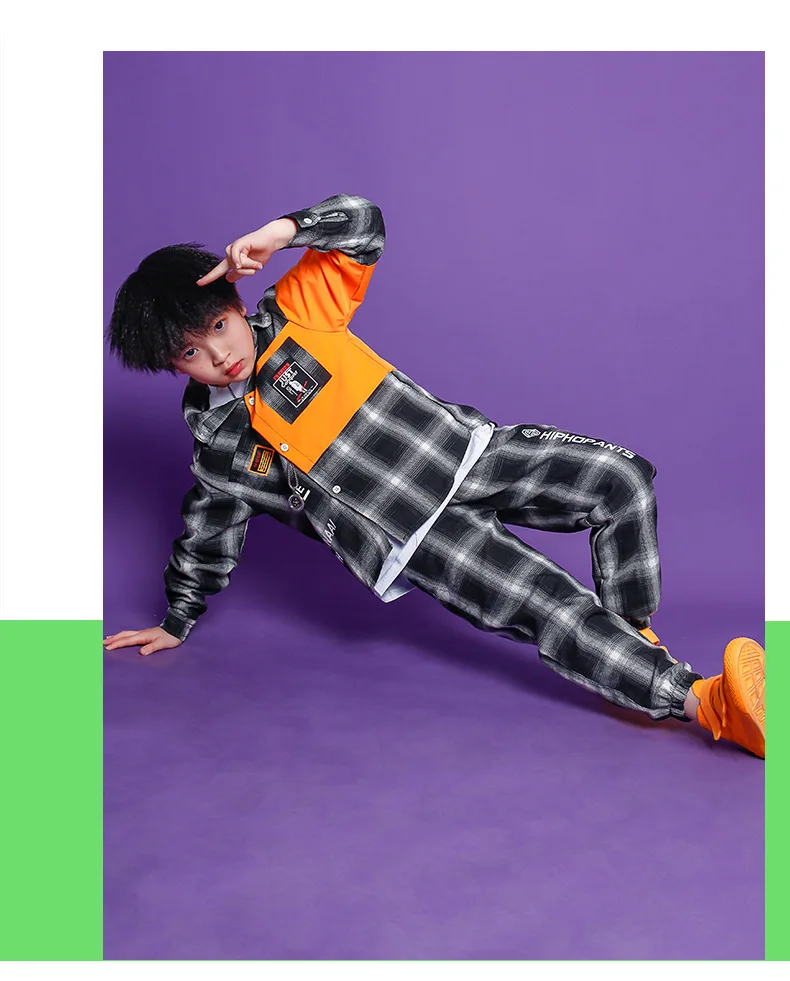 Танцевальный костюм в стиле хип хоп Детский для маленьких девочек и мальчиков