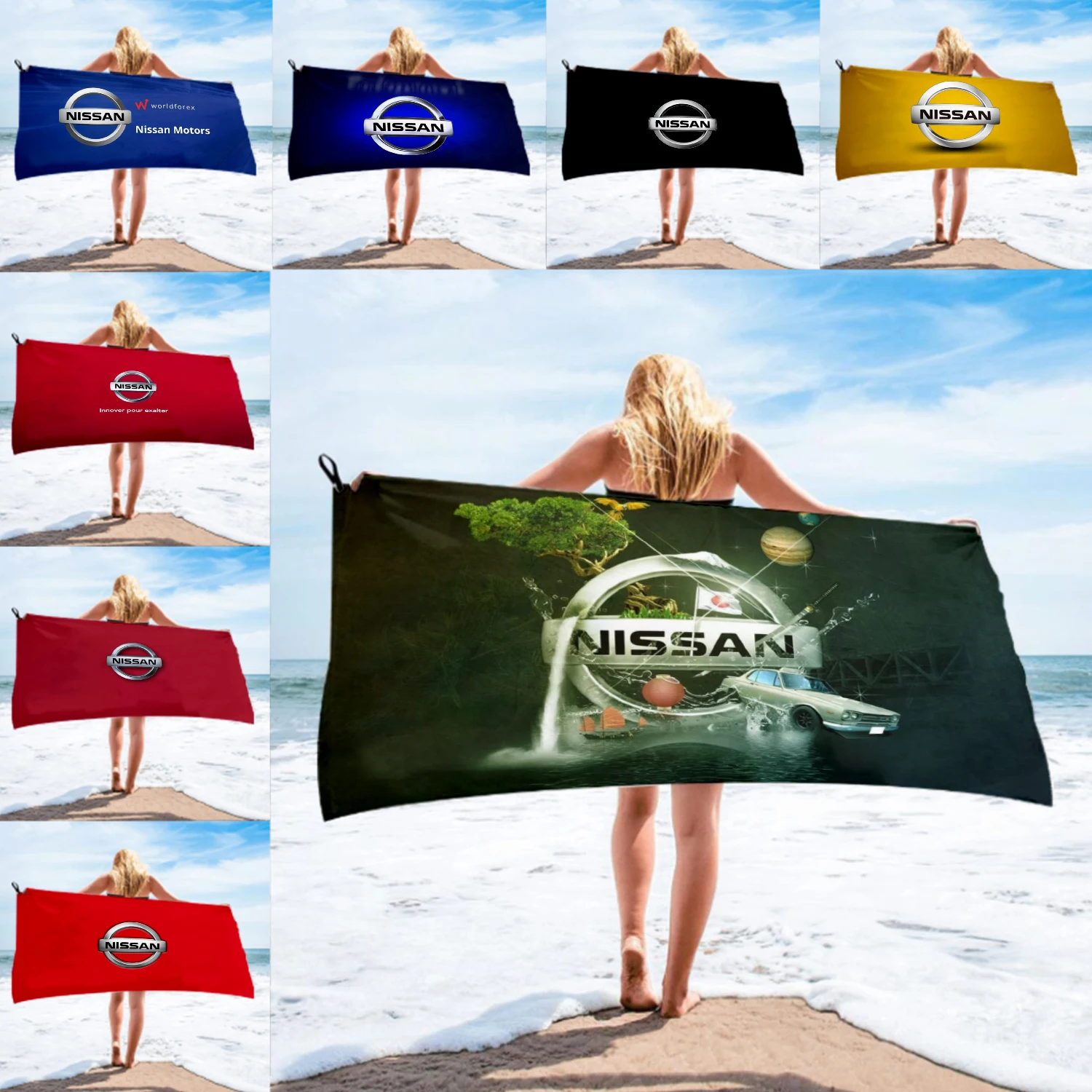 Автомобильное банное полотенце из микрофибры NISSANes пляжное женская шелковая