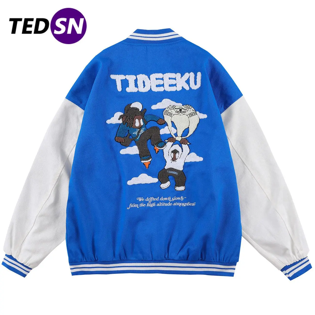 

TEDSN 2021 Men Baseball Jacket Coat Varsity Men Autumn Top Clothes Streetwear Women Casual Winter Vintage Fashion Black Blue