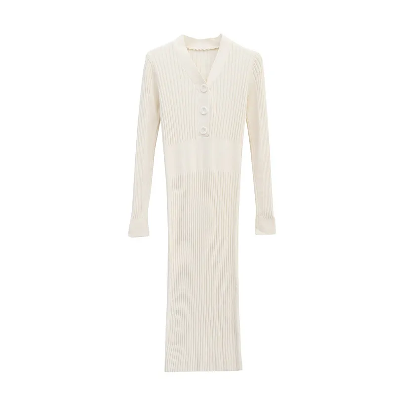 

Knitted Dresses Women's Long Sleeves Slim Dress Mid-length Elegant Sweater Dress for Women Stretchy Fashion Clothes