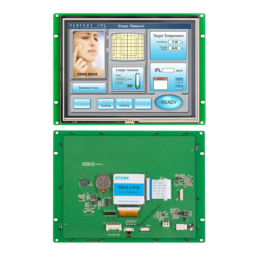 STONE 8 Inch Graphic TFT LCD Module Intelligent Touch Screen Display Panel HMI Programmable Embedded Software with UART Port