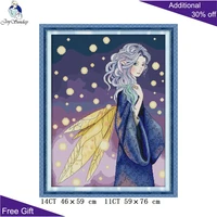 joy sunday fairy home decoration ra167 14ct 11ct counted and stamped natalia fairy needlework embroidery diy cross stitch kits