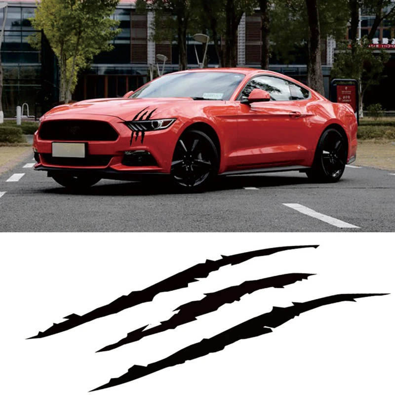 40 см * 12 классная Автомобильная наклейка светоотражающая монстра царапины полоса