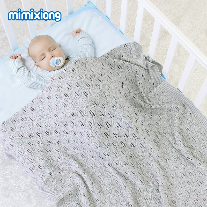Детское Хлопковое одеяло однотонное трикотажное покрывало для новорожденных