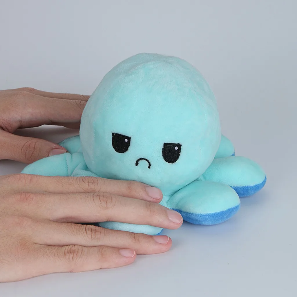 Двусторонняя кукла Octopu с откидной крышкой разные настроения Poulpe Peluche réversible