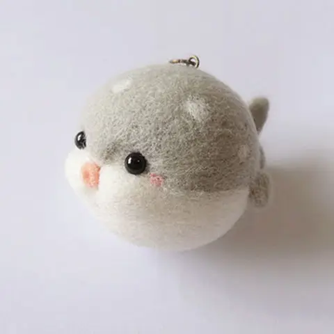 Игловаляние мультяшная рыба-воздушка ручной работы Незаконченный творческий