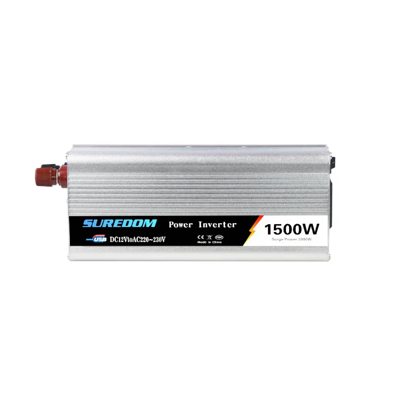 1500 Вт Инвертор с одним входом USB DC 12V 24V портативный автомобильный адаптер для