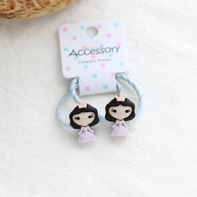 Hair Ropes B 2 шт. европейские американские принцессы BB заколки для волос Детские эластичные детские ленты для волос головной убор Детские веревки для волос аксессуары для волос для девочек - Цвет: Hair Ropes B