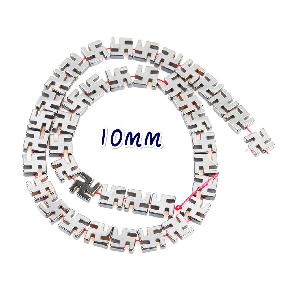 

Natural Hematite Buddhist Symbol 10mm Black Buddhist Magnet Beads For Making Jewelry DIY Bracelet Necklace Accessories 16 Inch