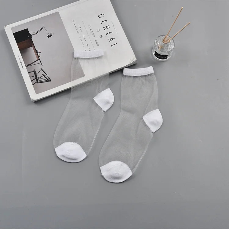 

Sexy Lace Mesh Fishnet Socks Mixed Fiber Transparent Stretch Elasticity Ankle Net Yarn Thin Women Cool Socks 1pair=2pcs