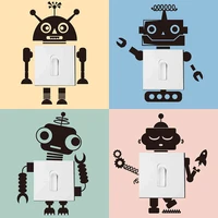 creative robot switch wall stickers decor art mural baby nursery room sticker wallpaper for living room home decor pvc mural