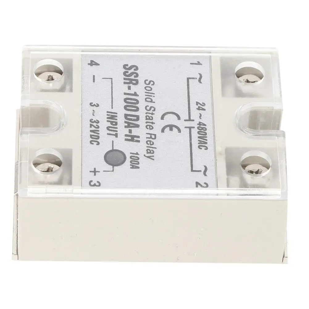 Solid State Relay DC-AC SSR with Non-Contact Switch High Quality 100A DA-H Heat Sink Base Plate Bolted Input 3-32V Thyristor |