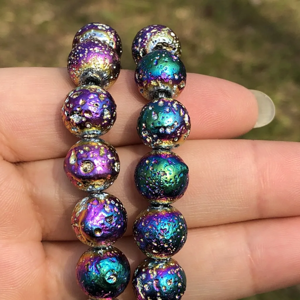 Natural Stone Multicolor Rock Volcanic Hematite Lava Beads Loose Mineral Spacer For Jewelry Making Diy Bracelet Accessorie | Украшения и