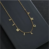 custom trendy name letters chokers necklace for women stainless steel gold initial letter name pendant necklaces gift