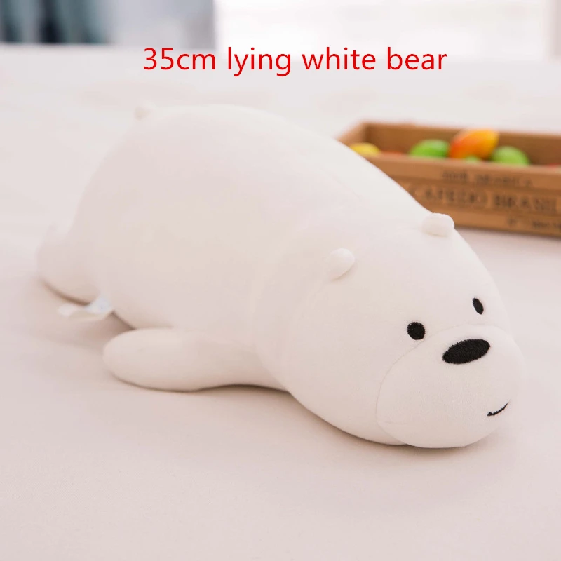 White bear 35cmH Каваи Мы Голые Медведи Плюшевые игрушки мультфильм медведь фаршированный гризли серый белый медведь панда кукла Дети любят подарок на день рождения - Цвет: White bear 35cmH