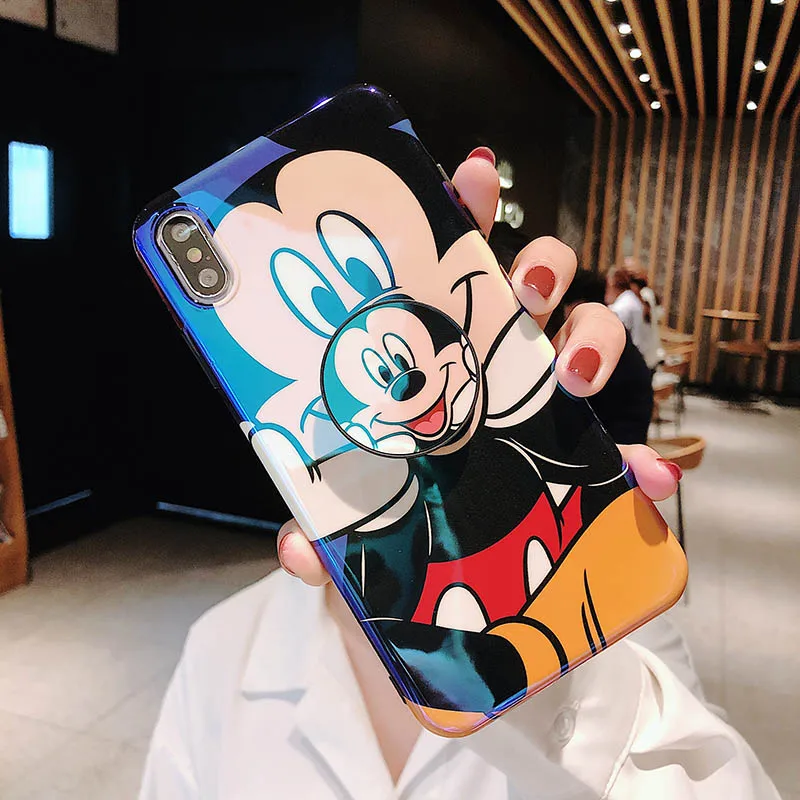 Милый мягкий чехол для телефона с Микки и Минни для iphone Xr Xs Max X 6 6S 7 8 Plus, чехол для мобильного телефона