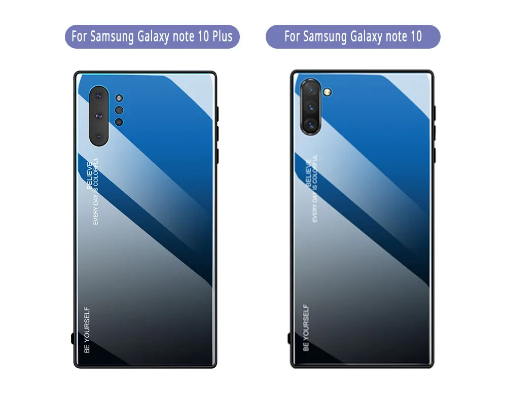 Жесткий чехол для samsung Galaxy Note 10 Plus, чехол из закаленного стекла, защитный чехол для samsung Galaxy Note 10, чехол из мягкого ТПУ и поликарбоната