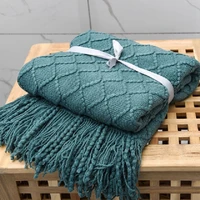 dimi bed home decorative sofa throws industrial style tapestry chunky knit blanket beige soft tassel plaid weight blanket