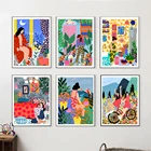 Разноцветные садовые растения, настенная Картина на холсте, абстрактный модный постер и принты для девочек, картины для украшения интерьера в скандинавском стиле