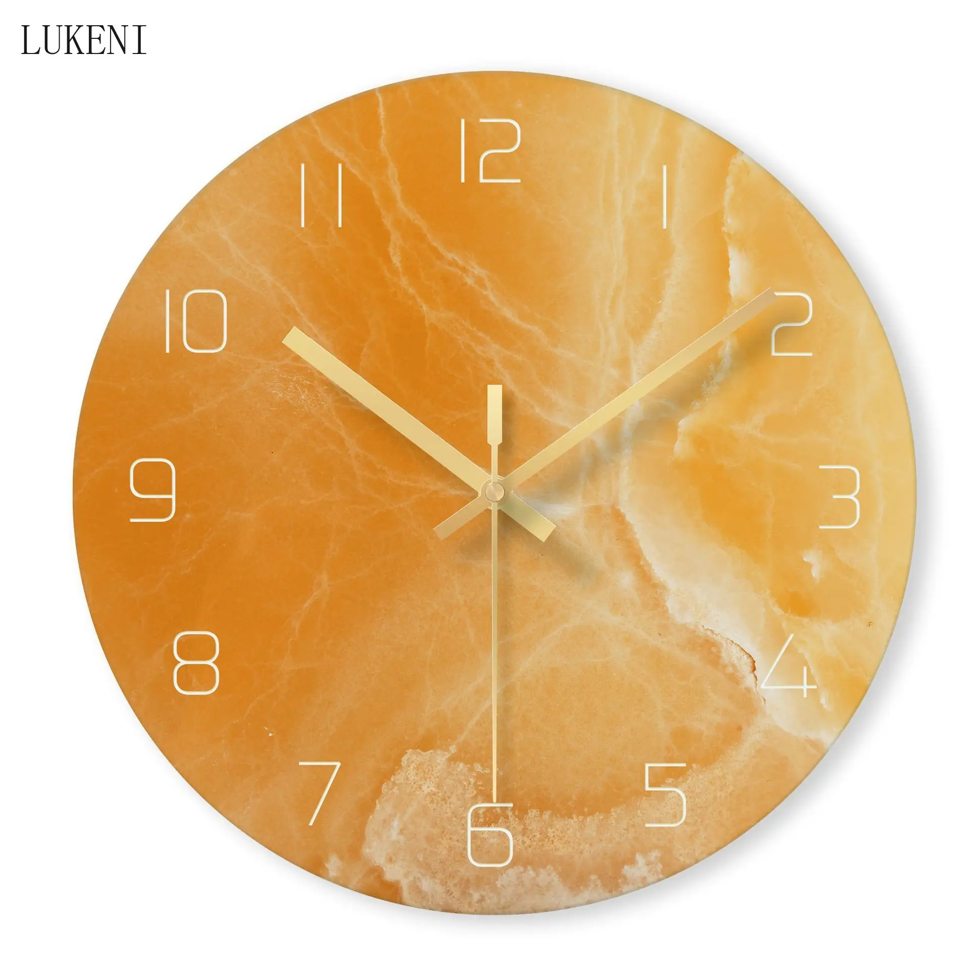 Настенные часы из закаленного стекла с белыми мраморными дорожками домашний