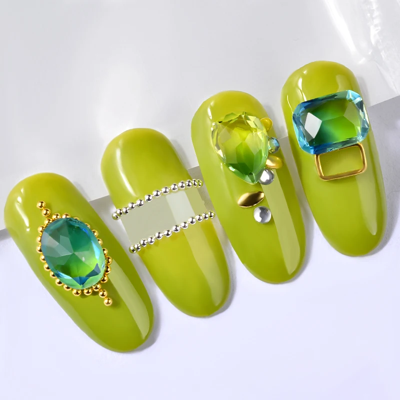 Стразы для ногтей прямоугольные с плоской задней поверхностью кристаллы