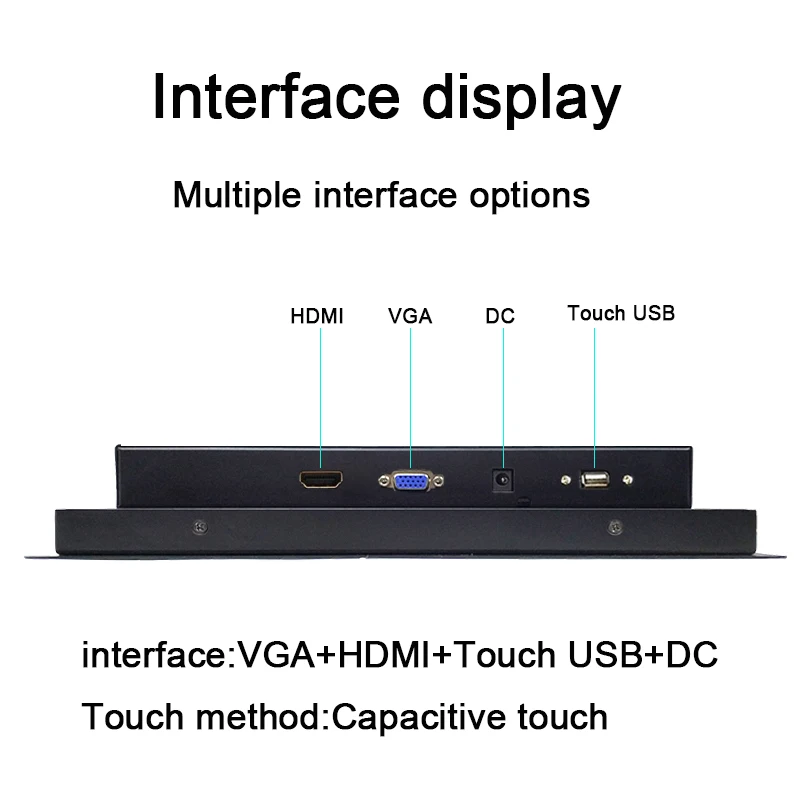 10 12 15 17 дюймовый промышленный монитор емкостный сенсорный экран с VGA и HDMI USB