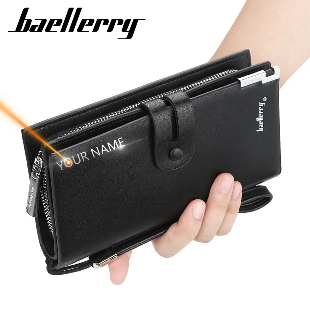 2020 мужские кошельки Бесплатная гравировка бизнес бренд высокое качество 11