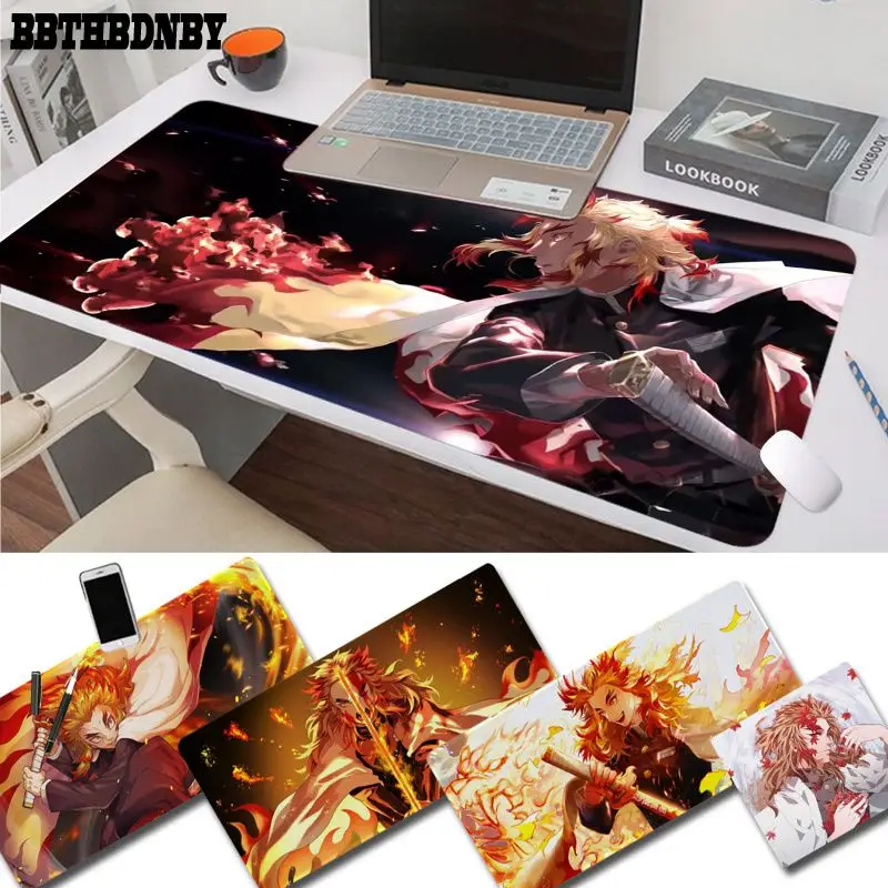 

FHNBLJ Kyojuro Rengoku Kimetsu no Yaiba Anime Rubber PC Gaming mousepad Size for Deak Mat for overwatch/cs go/world of warcraft