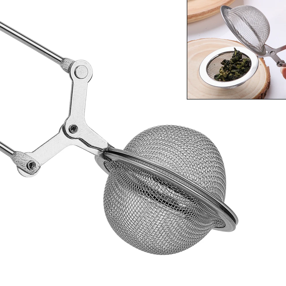 

1*Stainless Steel Spoon Tea Leaves Herb Mesh Ball Infuser Filter Squeeze Strainer