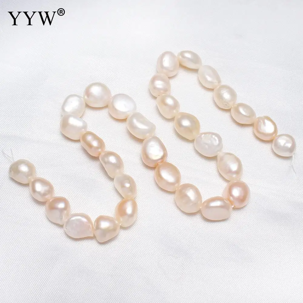 

YYW High Quality Cultured Potato Freshwater Pearl Beads Natural White 10-11mm Approx 0.8mm Sold Per Approx 14.5 Inch Strand