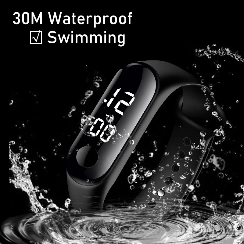 Светодиодные электронные часы спортивный силиконовый браслет для фитнеса умные